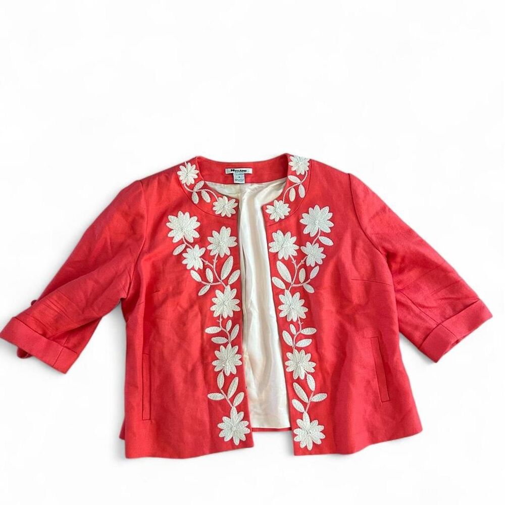 Vintage Coral Embroidered Blazer - M/L